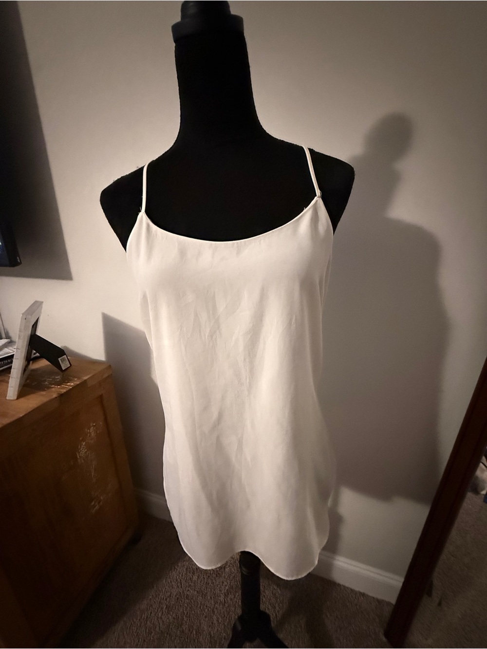 J. Crew White Spaghetti Strap Silk Cami